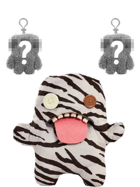 Monster: Oogah Boogah Grey Zebra & Keyring Pack